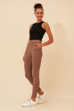 CKM Fleece Lined Leggings Taupe