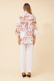 Bottega Moda Ivalda Abstract Print Linen Top White
