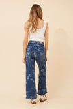 CKM Izumi Floral Wide Leg Jeans Mid Denim