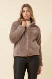 CKM Teddy Faux Fur Jacket Mocha
