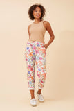 Bottega Moda Janja Floral Jogger Pants Multi White