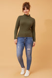 CKM June Solid Knit Jumper Army Green