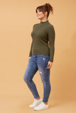 CKM June Solid Knit Jumper Army Green