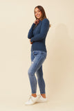 CKM June Solid Knit Jumper Poseidon Blue