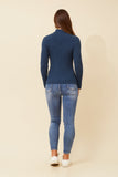 CKM June Solid Knit Jumper Poseidon Blue