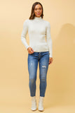 CKM June Solid Knit Jumper White