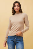 CKM Petunia Turtle Neck Knit Jumper Beige