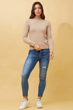 CKM Petunia Turtle Neck Knit Jumper Beige