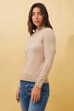 CKM Petunia Turtle Neck Knit Jumper Beige