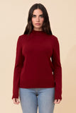CKM Petunia Turtle Neck Knit Jumper Burgundy