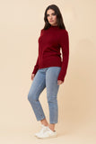 CKM Petunia Turtle Neck Knit Jumper Burgundy