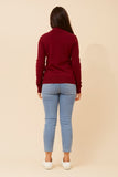 CKM Petunia Turtle Neck Knit Jumper Burgundy