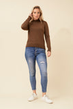 CKM Petunia Turtle Neck Knit Jumper Chocolate