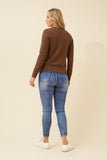CKM Petunia Turtle Neck Knit Jumper Chocolate