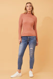 CKM June Solid Knit Jumper Rosewood