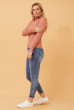 CKM June Solid Knit Jumper Rosewood