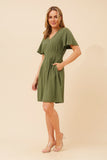 CKM Laikyn Linen Blend Dress Olive