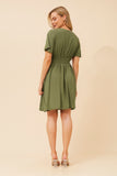 CKM Laikyn Linen Blend Dress Olive