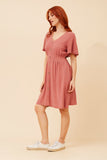 CKM Laikyn Linen Blend Dress Rosewood