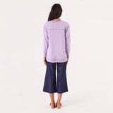 Amyic Embroidery Sweatshirt Lilac
