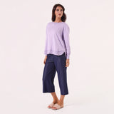 Amyic Embroidery Sweatshirt Lilac