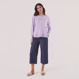 Amyic Embroidery Sweatshirt Lilac