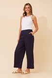 CKM Loxana Linen Blend Pants Navy