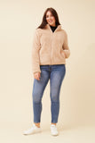 CKM Teddy Faux Fur Jacket Deep Beige