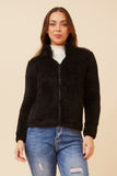 CKM Teddy Faux Fur Jacket Black