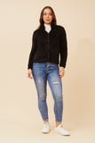 CKM Teddy Faux Fur Jacket Black
