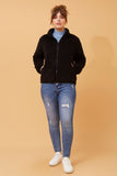 CKM Lyn Teddy Fur Jacket Black