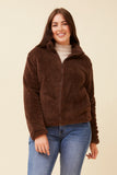 CKM Teddy Faux Fur Jacket Chocolate
