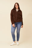 CKM Teddy Faux Fur Jacket Chocolate