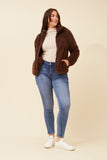 CKM Teddy Faux Fur Jacket Chocolate