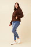 CKM Teddy Faux Fur Jacket Chocolate