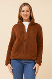 CKM Teddy Faux Fur Jacket Cinnamon