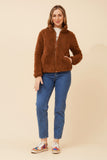 CKM Teddy Faux Fur Jacket Cinnamon