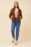 CKM Teddy Faux Fur Jacket Cinnamon