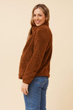 CKM Teddy Faux Fur Jacket Cinnamon