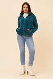 CKM Teddy Faux Fur Jacket Deep Teal