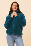 CKM Teddy Faux Fur Jacket Deep Teal