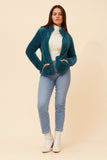 CKM Teddy Faux Fur Jacket Deep Teal