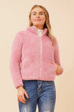 CKM Teddy Faux Fur Jacket Rose Pink