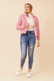 CKM Teddy Faux Fur Jacket Rose Pink