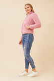 CKM Teddy Faux Fur Jacket Rose Pink