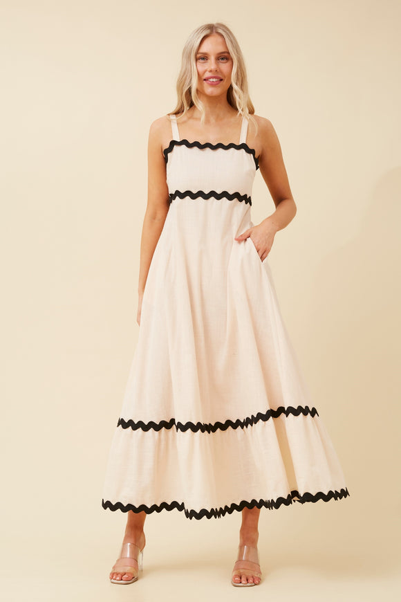 CKM Makenna Ric Rac Maxi Dress Nougat