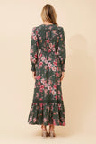 CKM Marrakech Floral Maxi Dress Green Ash