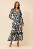 CKM Marrakech Floral Print Maxi Dress Teal