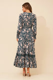 CKM Marrakech Floral Print Maxi Dress Teal