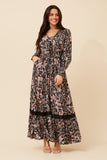 CKM Marrakech Paisley Print Maxi Dress Black